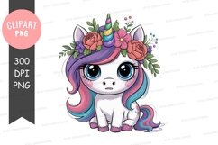 Cute unicorn clipart png Product Image 1