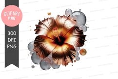 Elegant brown and orange flower with bubbles Product Image 1