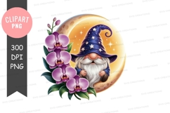 Enchanted gnome with orchids Product Image 1