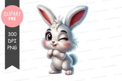 Adorable cartoon bunny clipart png Product Image 1