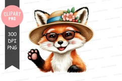 Stylish fox clipart png Product Image 1