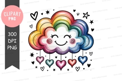 Colorful mushrooms clipart png Product Image 1