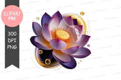 Purple lotus flower clipart png Product Image 1