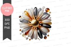 Abstract metallic flower clipart png Product Image 1