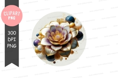 Elegant lotus flower with ornaments clipart png Product Image 1