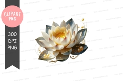 Elegant lotus flower clipart png Product Image 1
