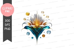 Abstract floral design with bubbles Product Image 1