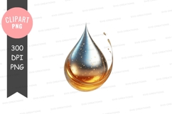 Golden oil drop clipart png Product Image 1