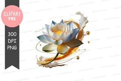 Elegant lotus flower clipart png Product Image 1