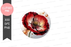 Vibrant poppy flowers clipart png Product Image 1