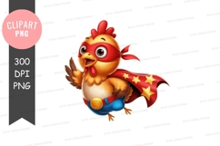 Superhero chicken clipart png Product Image 1