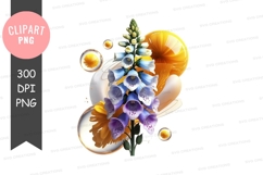Vibrant floral composition clipart png Product Image 1