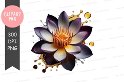 Elegant lotus flower clipart png Product Image 1