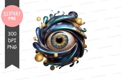 Abstract eye with swirling patterns clipart png Product Image 1