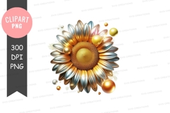 Shimmering sunflower clipart png Product Image 1