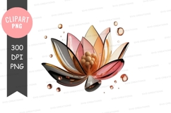 Elegant lotus flower clipart png Product Image 1