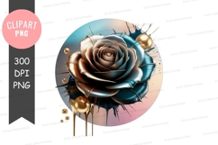 Abstract metal rose clipart png Product Image 1