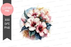 Tropical hibiscus bouquet clipart png Product Image 1