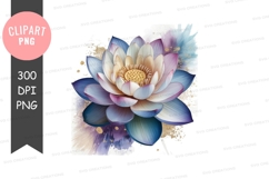 Elegant lotus flower clipart png Product Image 1