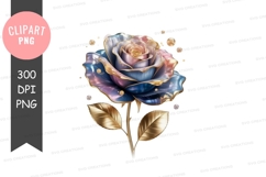 Elegant blue rose clipart png Product Image 1