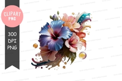 Vibrant tropical flower bouquet clipart png Product Image 1