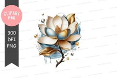 Elegant lotus flower clipart png Product Image 1