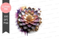 Elegant lotus flower clipart png Product Image 1