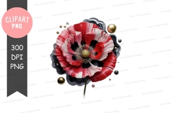 Elegant poppy flower clipart png Product Image 1