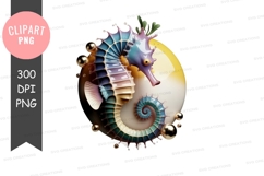 Colorful seahorse clipart png Product Image 1