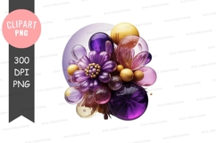 Abstract floral bubbles clipart png Product Image 1