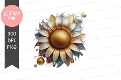 Golden sunflower clipart png Product Image 1