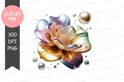 Iridescent flower clipart png Product Image 1