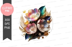 Colorful floral bouquet clipart png Product Image 1