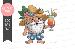 Cheerful elderly man with tropical drink Product Image 1