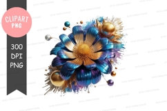 Abstract blue flower clipart png Product Image 1
