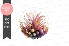 Abstract floral wreath with colorful orbs Product Image 1