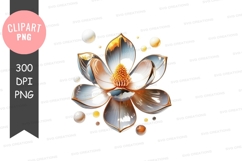 Elegant lotus flower clipart png Product Image 1