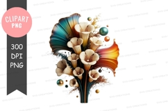 Abstract floral design clipart png Product Image 1
