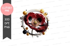 Elegant poppy flower with golden accents Product Image 1