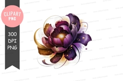 Elegant purple flower clipart png Product Image 1
