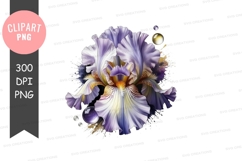 Elegant iris flower clipart png Product Image 1