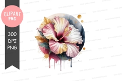 Elegant hibiscus flower clipart png Product Image 1