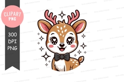 Cute cartoon deer clipart png Product Image 1
