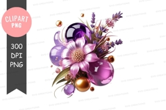 Floral and gemstone clipart png Product Image 1