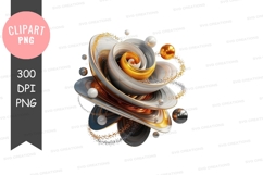 Abstract swirling orbits clipart png Product Image 1