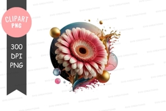 Elegant pink gerbera daisy clipart png Product Image 1