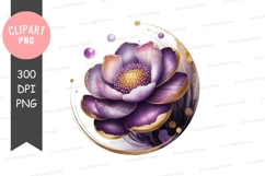 Elegant purple flower clipart png Product Image 1