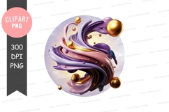 Abstract swirl with golden orbs Product Image 1