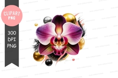 Orchid with golden accents clipart png Product Image 1