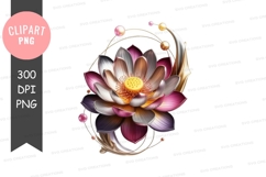Elegant lotus flower clipart png Product Image 1